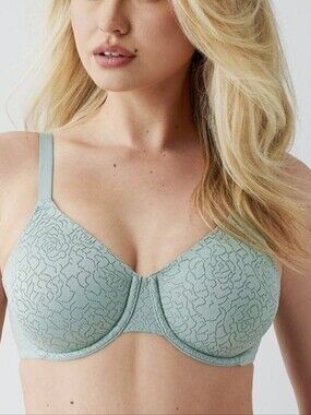 NEW / NWT Wacoal GREEN Mint Lace Underwire Inside Job Bra
